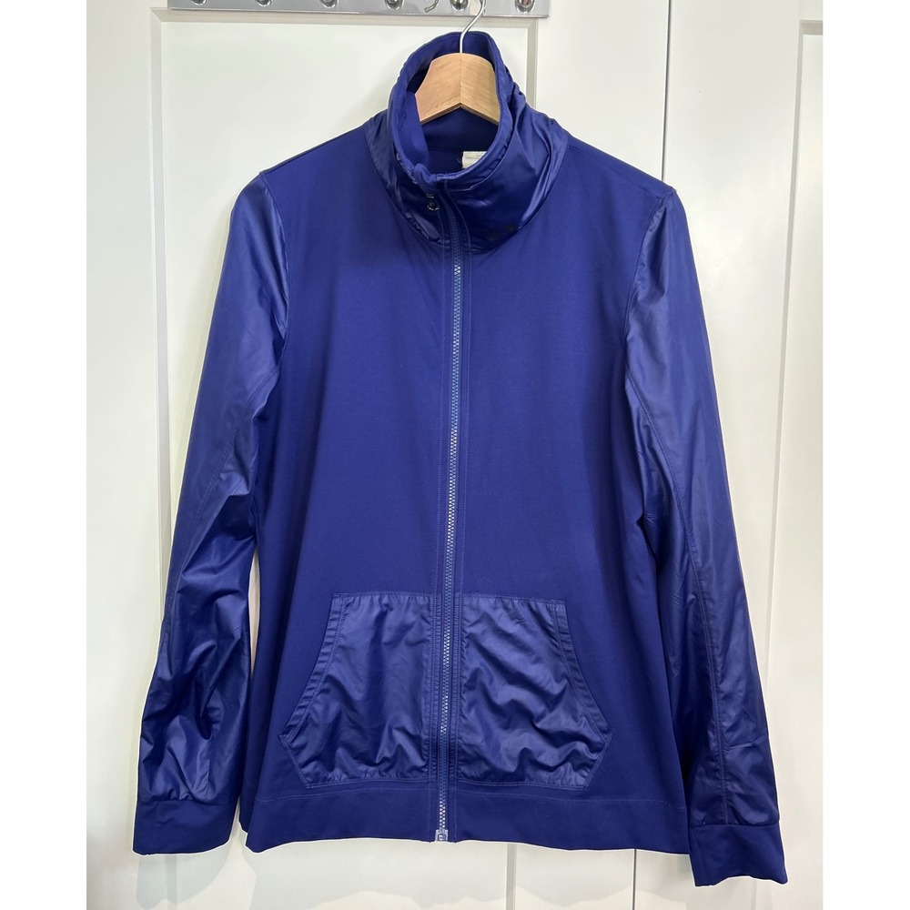 Under Armour Allseason Gear Jacket womensLarge Blue‎ Mixed Media Full Zip Fitted